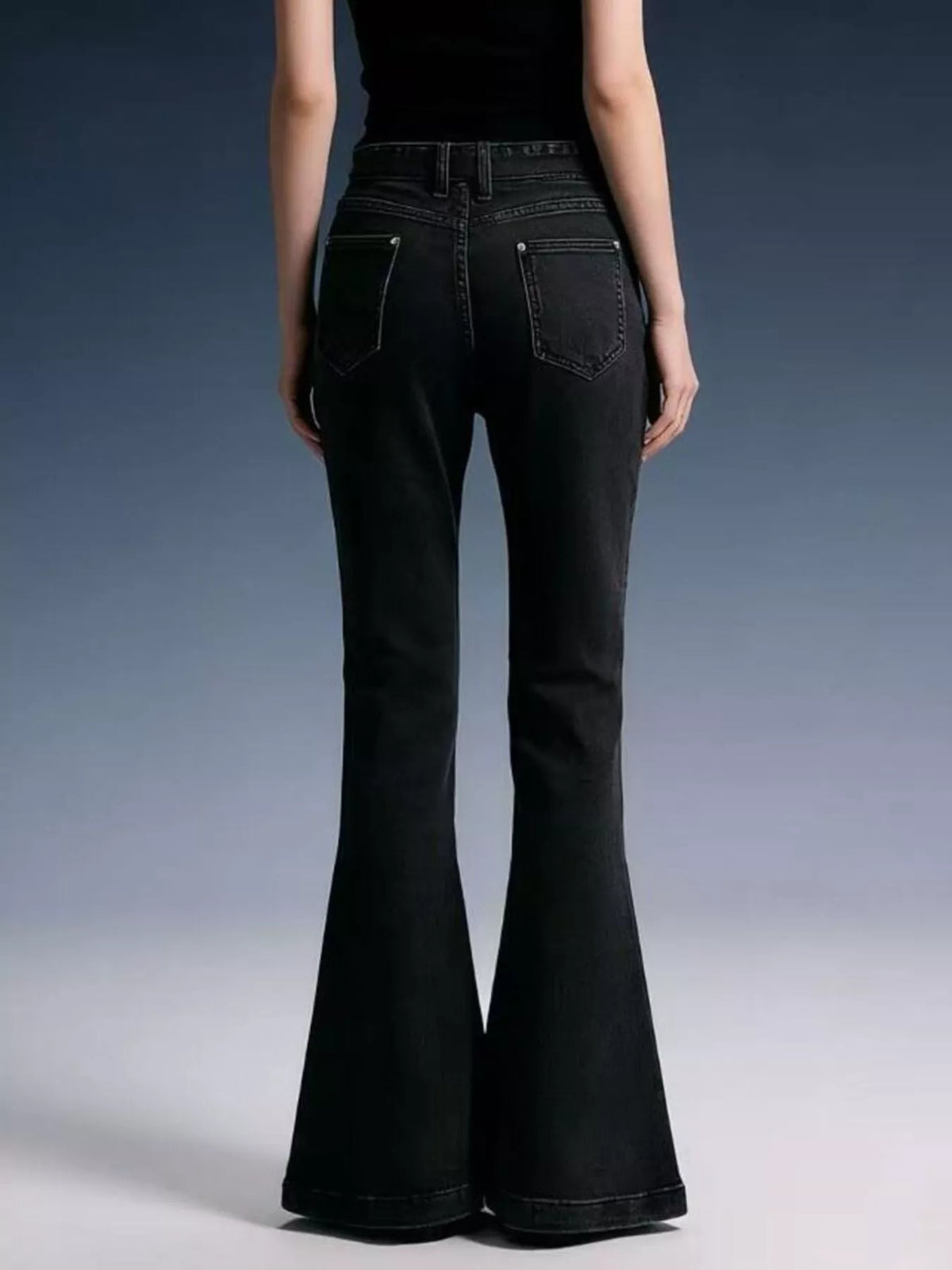 Bow-Tie High-Waisted Flare Jeans: Elevate Your Style — view 10