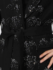 Rhinestone Button Down Long Sleeve Blazer — view 5