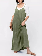 Casual Washed Denim Cami Maxi Dress — view 17