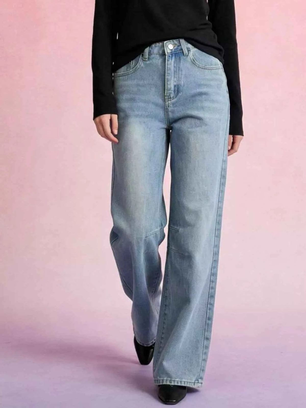 Wide Leg Wash Jeans - Effortless Style and Comfort — view 3