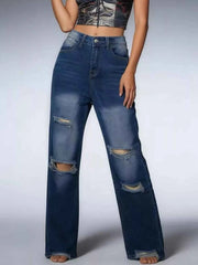 Distressed Wide Leg Jeans for Effortless Style and Comfort — view 4