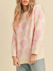 Heart Ribbed Hem Long Sleeve Sweater — view 18