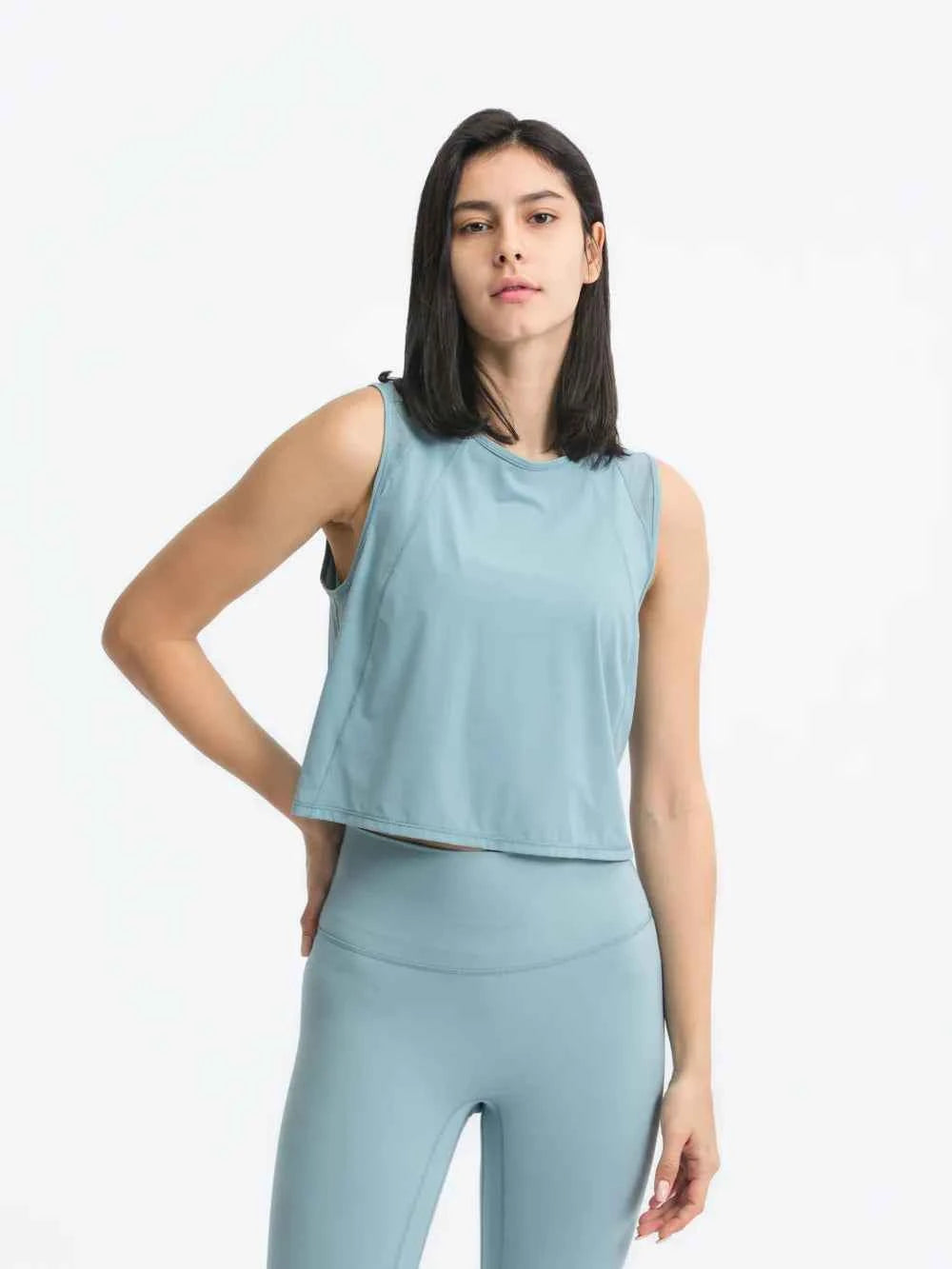 Round Neck Cropped Active Tank for Ultimate Comfort — view 10