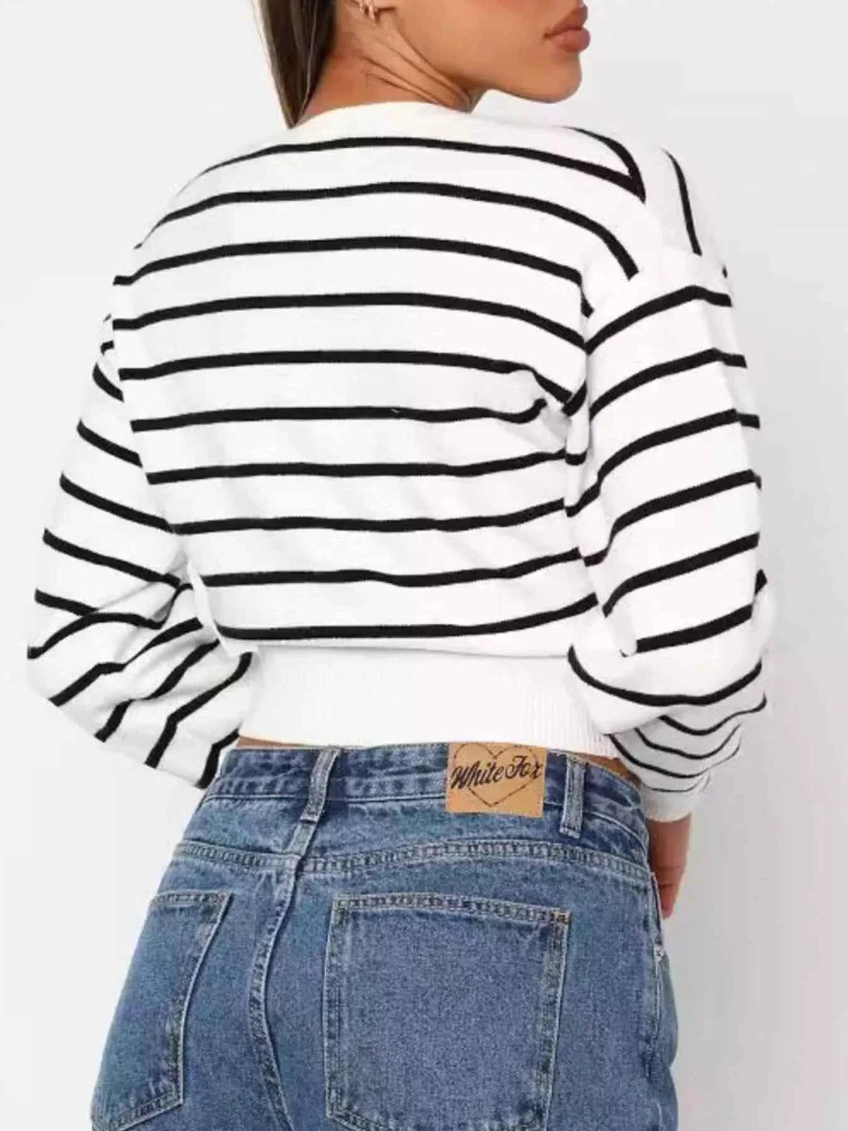 Striped Button Up Cardigan — view 3