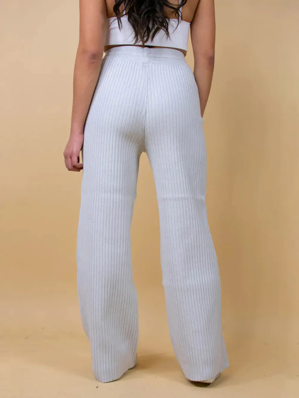 Ribbed Wide Leg Sweater Pants — view 14