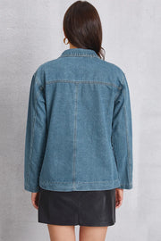 Pocketed Button Up Denim Jacket — view 6