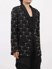 Pearl Detail Long Sleeve Blazer — view 3