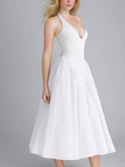 Halter Neck Midi Dress with Pockets — view 6