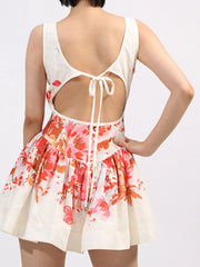Floral Print Sleeveless A-Line Mini Dress — view 6