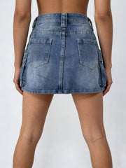 Washed Cargo Denim Skirt - Versatile Style Meets Comfort — view 16