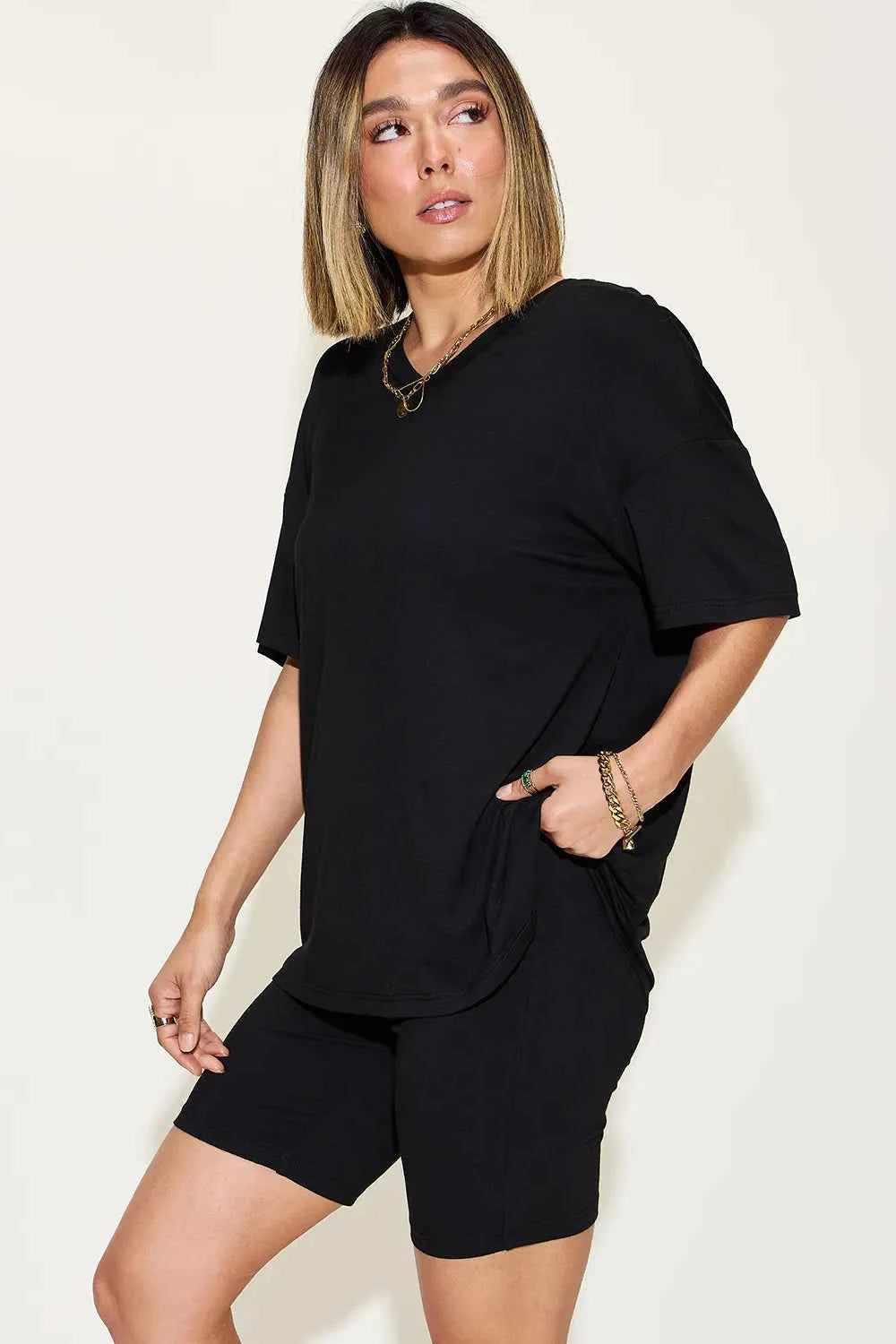 Transform Your Style with Our V-Neck T-Shirt and Shorts Set — view 24