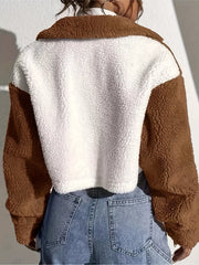 Two-Tone Plush Cropped Jacket — view 7