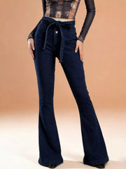Bow-Tie High-Waisted Flare Jeans: Elevate Your Style — view 12