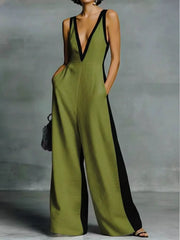 Deep V-Neck Wide-Leg Jumpsuit — view 9