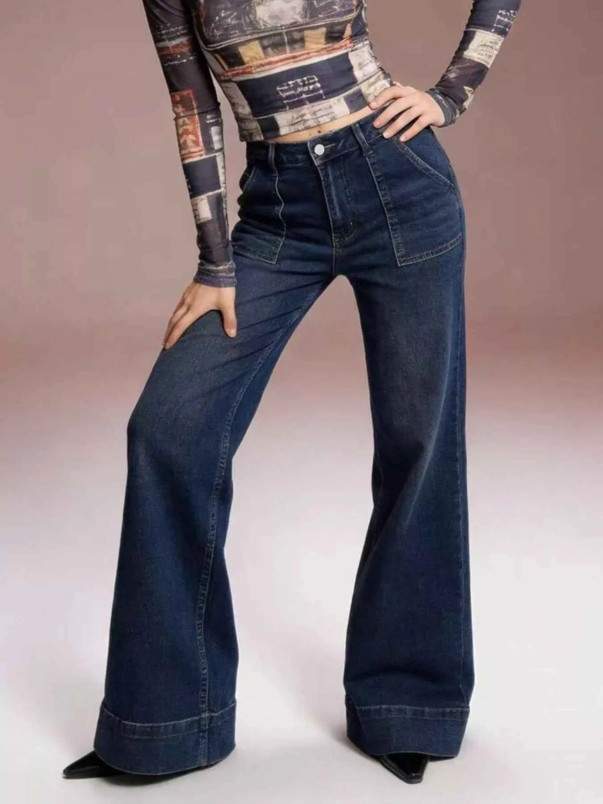 High-Waisted Flare Leg Jeans for Effortless Style — view 2