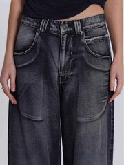 Vintage Wash Wide Leg Jeans for Effortless Style — view 2