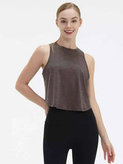 Cutout Back Round Neck Active Tank - Lightweight & Stylish Comfort — view 10