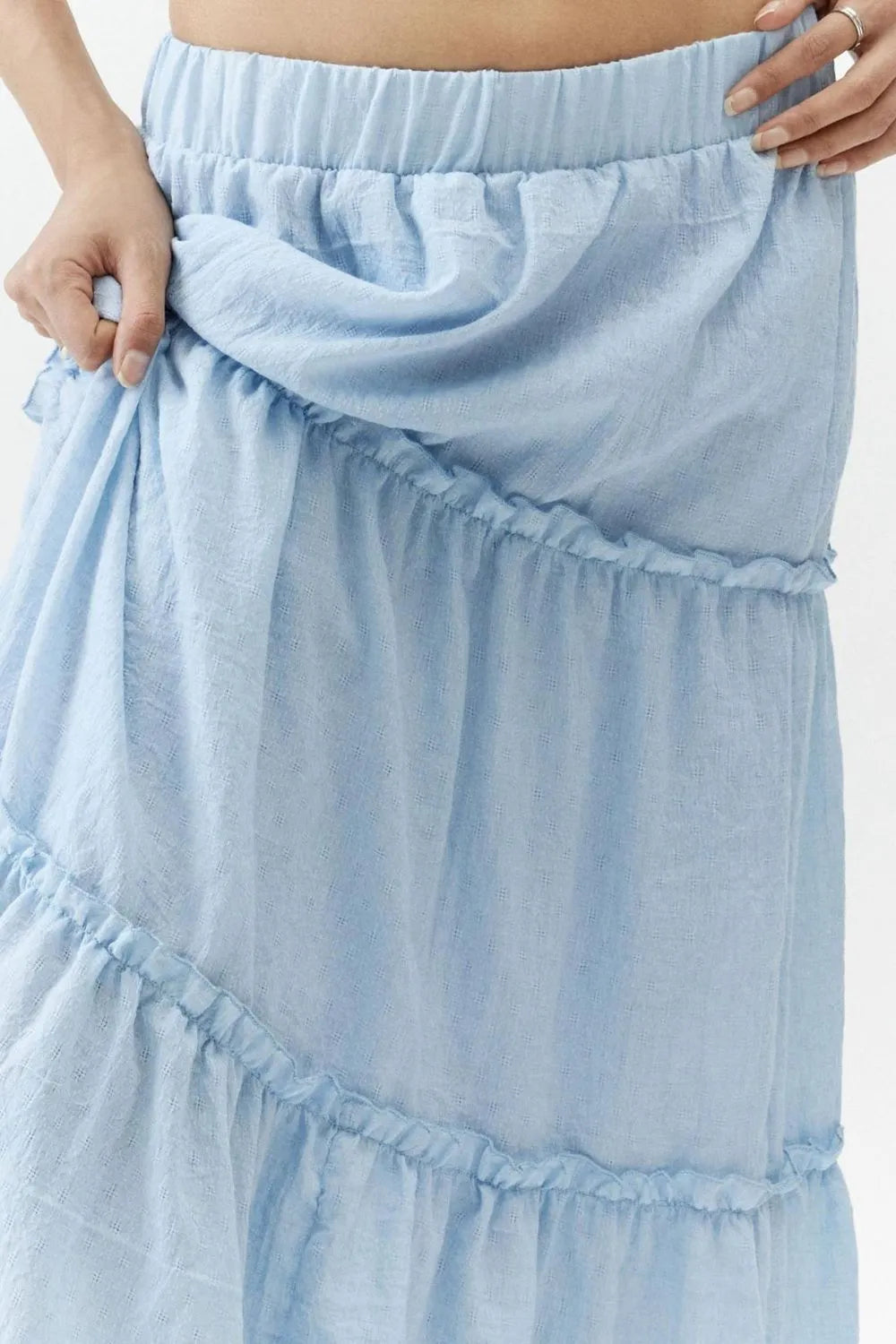 Chic Frill Elastic Waist Skirt for Effortless Style — view 6