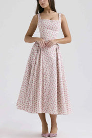 Floral Square Neck Wide Strap Midi Dress — view 2