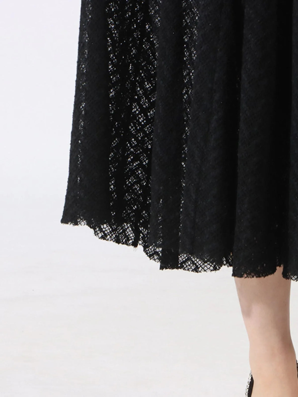 Lace Mock Neck Long Sleeve Dress — view 9