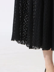 Lace Mock Neck Long Sleeve Dress — view 9