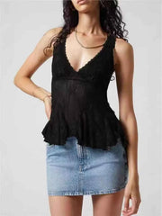 Lace V-Neck Tank — view 5