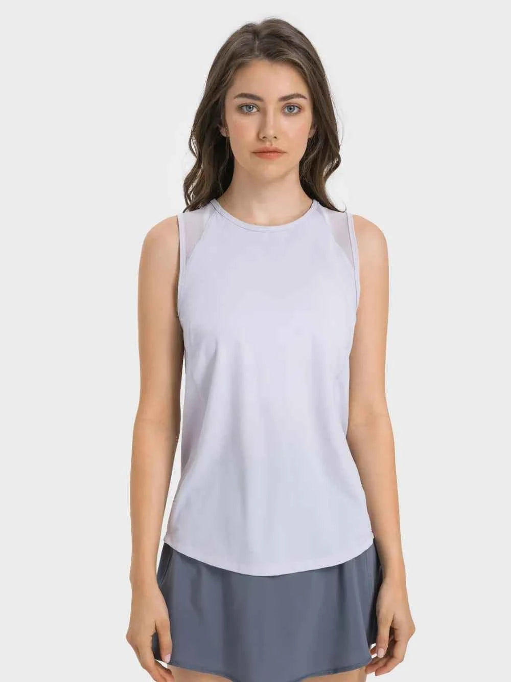 Cutout Back Round Neck Active Tank - Elevate Your Workout Wardrobe — view 25