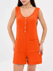 Casual Button-Down Sleeveless Romper — view 22