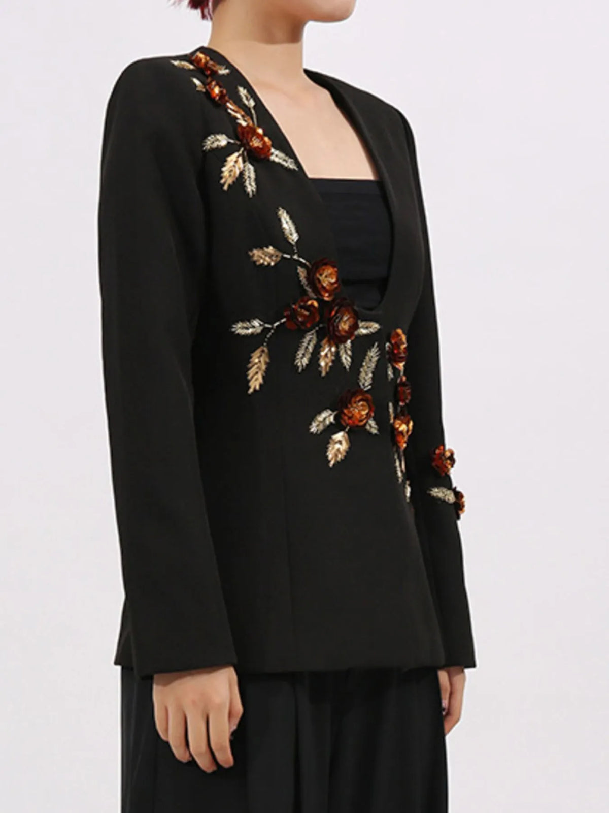 Embroidered Long Sleeve Blazer — view 7
