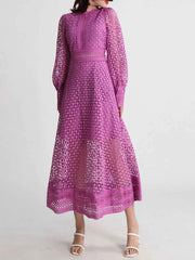 Lace Long Sleeve Midi Dress — view 4