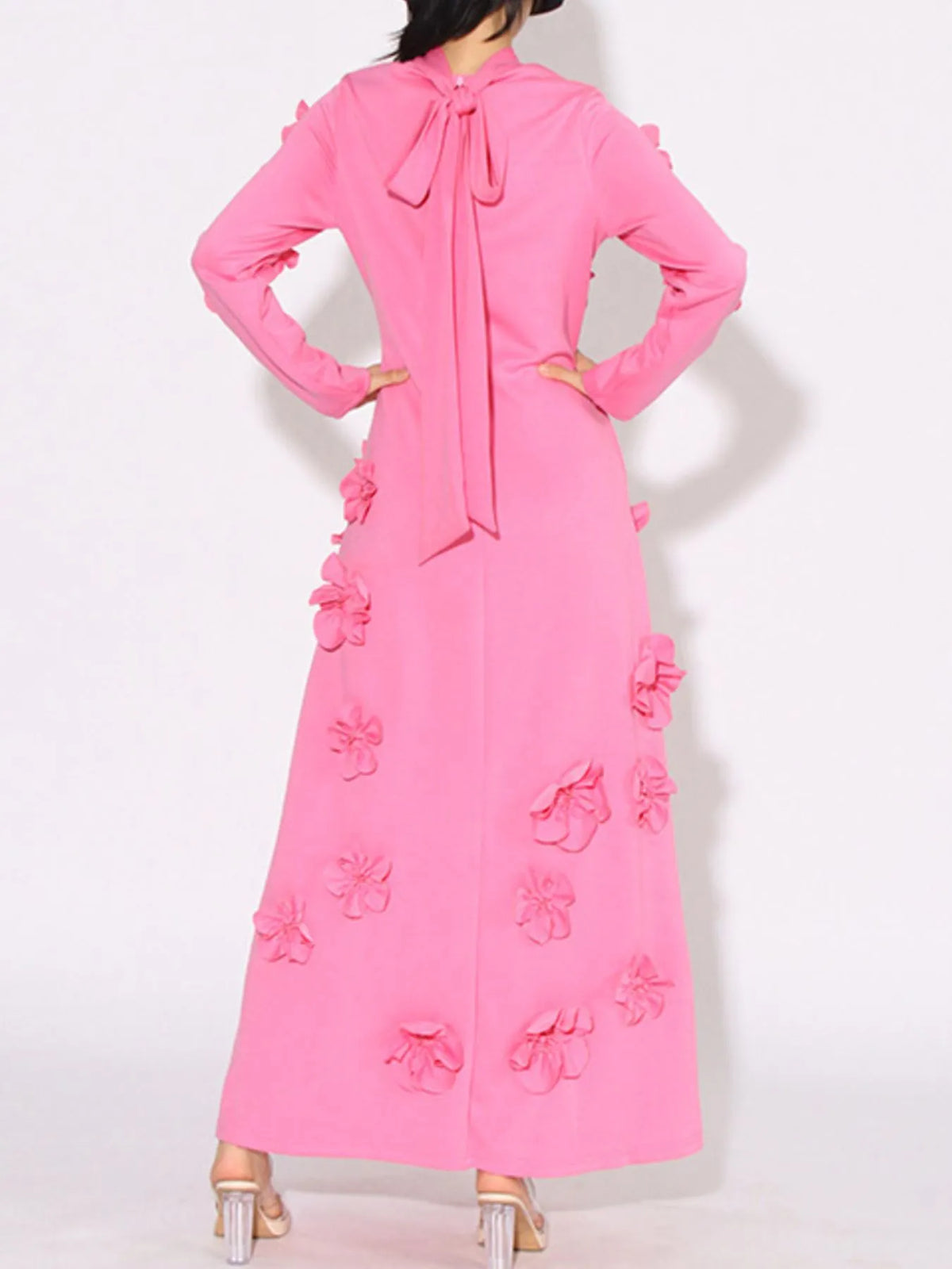 Floral Applique Long Sleeve Maxi Dress — view 6