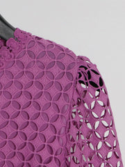 Lace Long Sleeve Midi Dress — view 11
