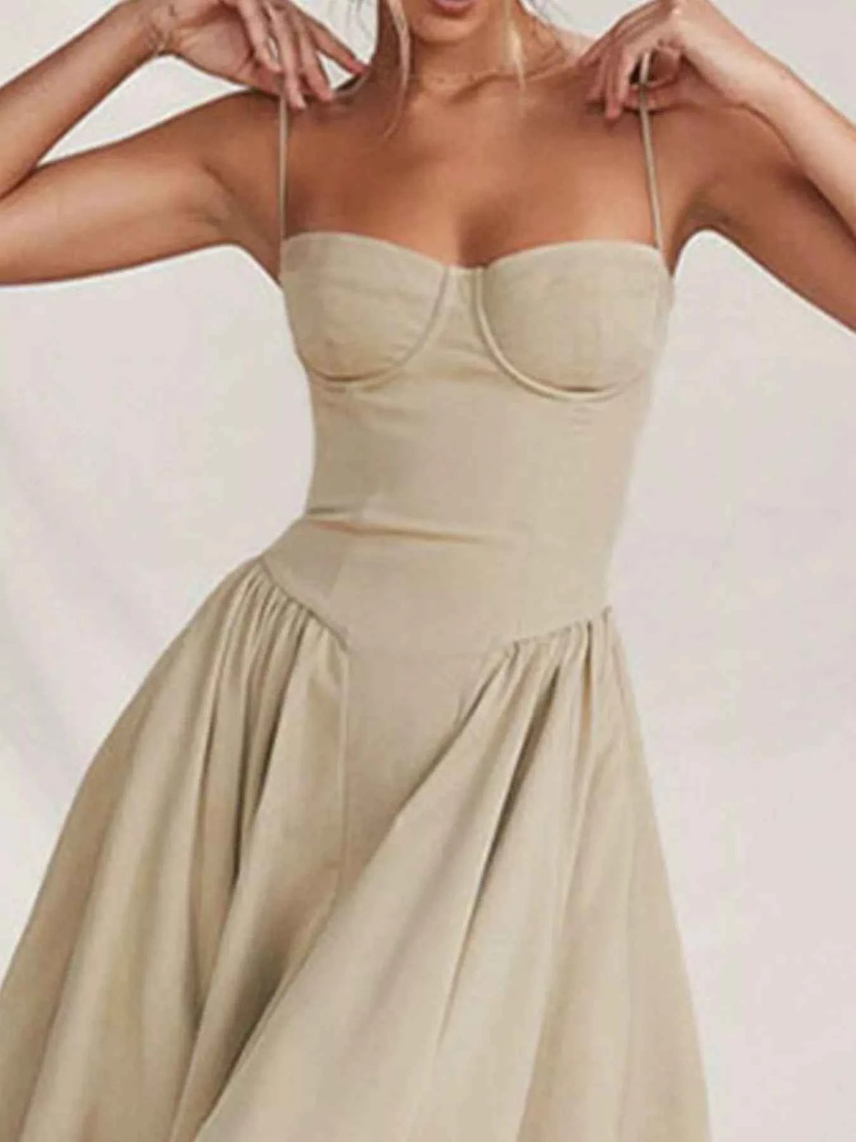 Sweetheart Neck Spaghetti Strap Midi Dress — view 5