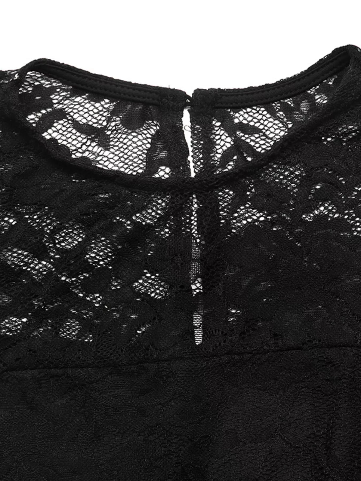 Elegant Lace Long Sleeve Mini Dress — view 6