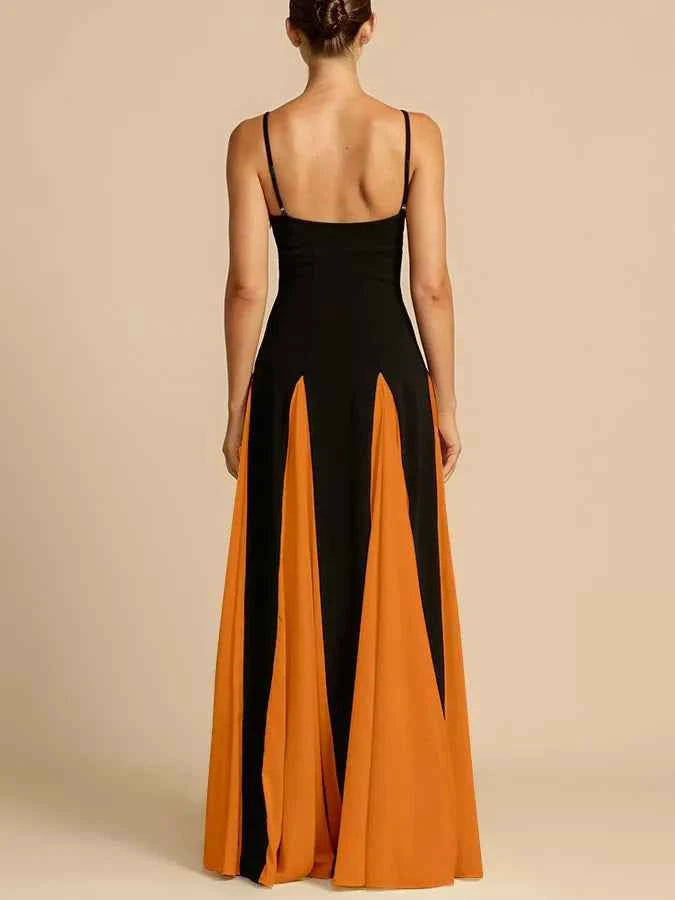 Two-Tone Flowing Maxi Dress — view 5