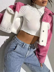 Two-Tone Plush Cropped Jacket — view 5