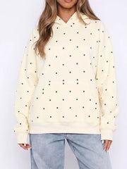 Polka Dot Raglan Sleeve Hoodie — view 6