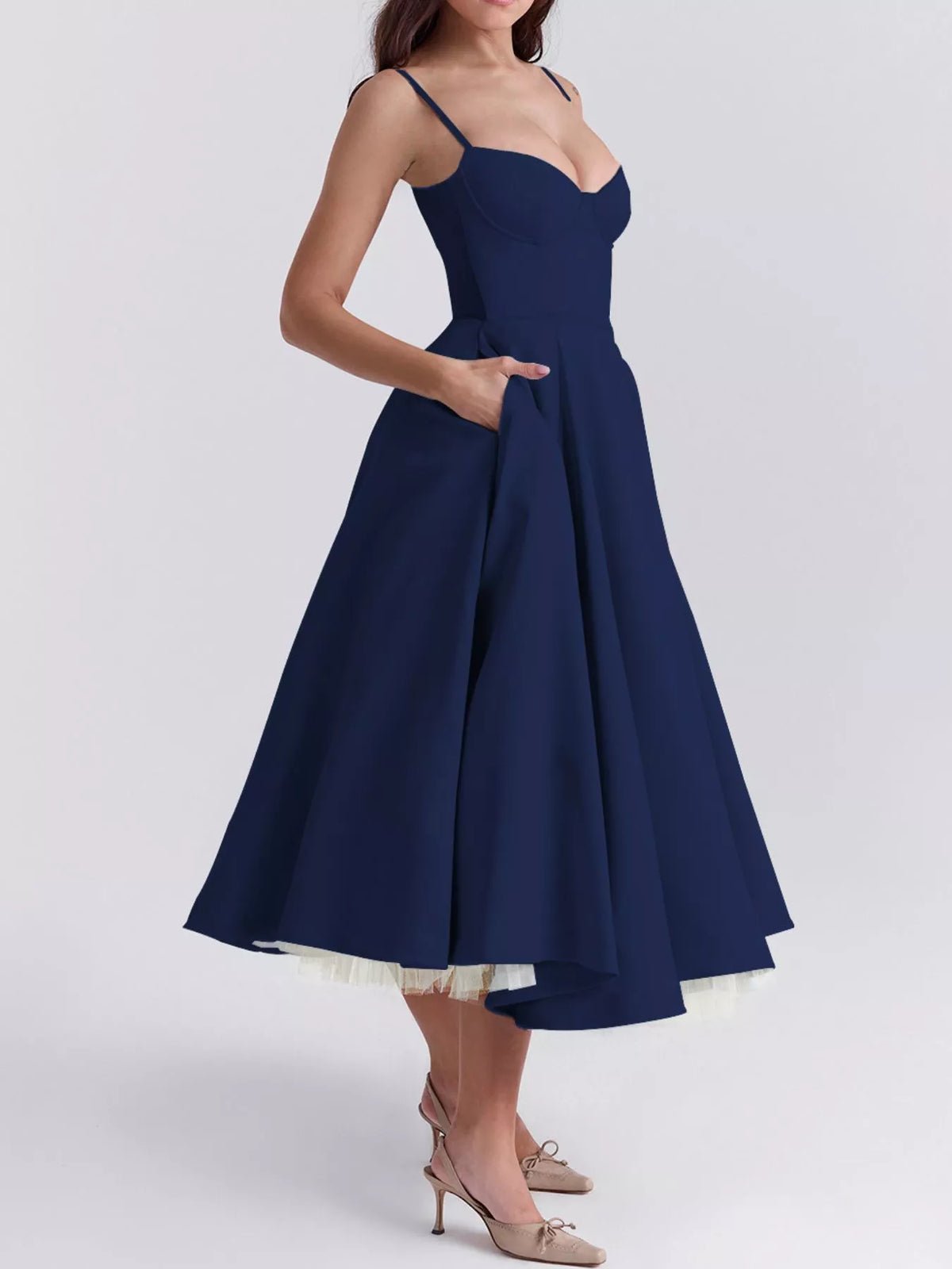 Sweetheart Neck A-Line Midi Dress — view 31