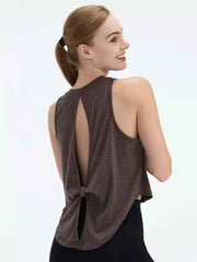 Cutout Back Round Neck Active Tank - Lightweight & Stylish Comfort — view 7