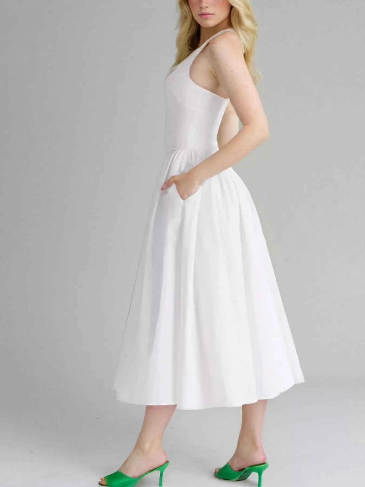 Halter Neck Midi Dress with Pockets — view 2