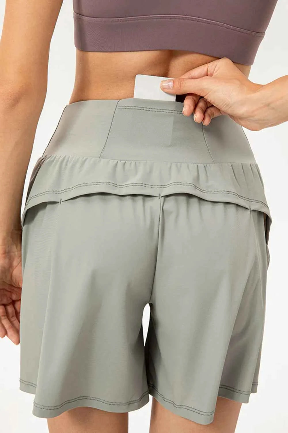 Pocketed Elastic Waist Active Shorts for Ultimate Comfort — view 2