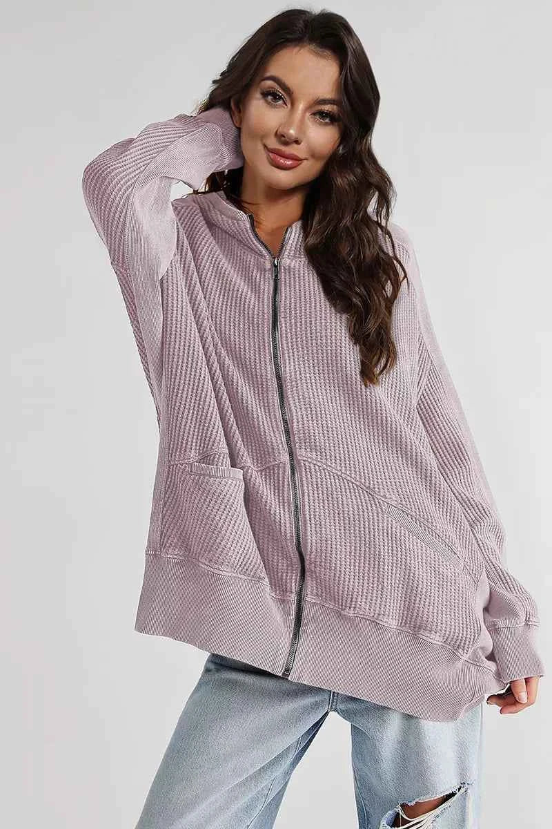Zip-Up Long Sleeve Jacket for Stylish Comfort — view 1
