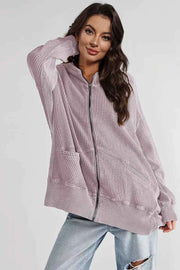 Zip-Up Long Sleeve Jacket for Stylish Comfort — view 1
