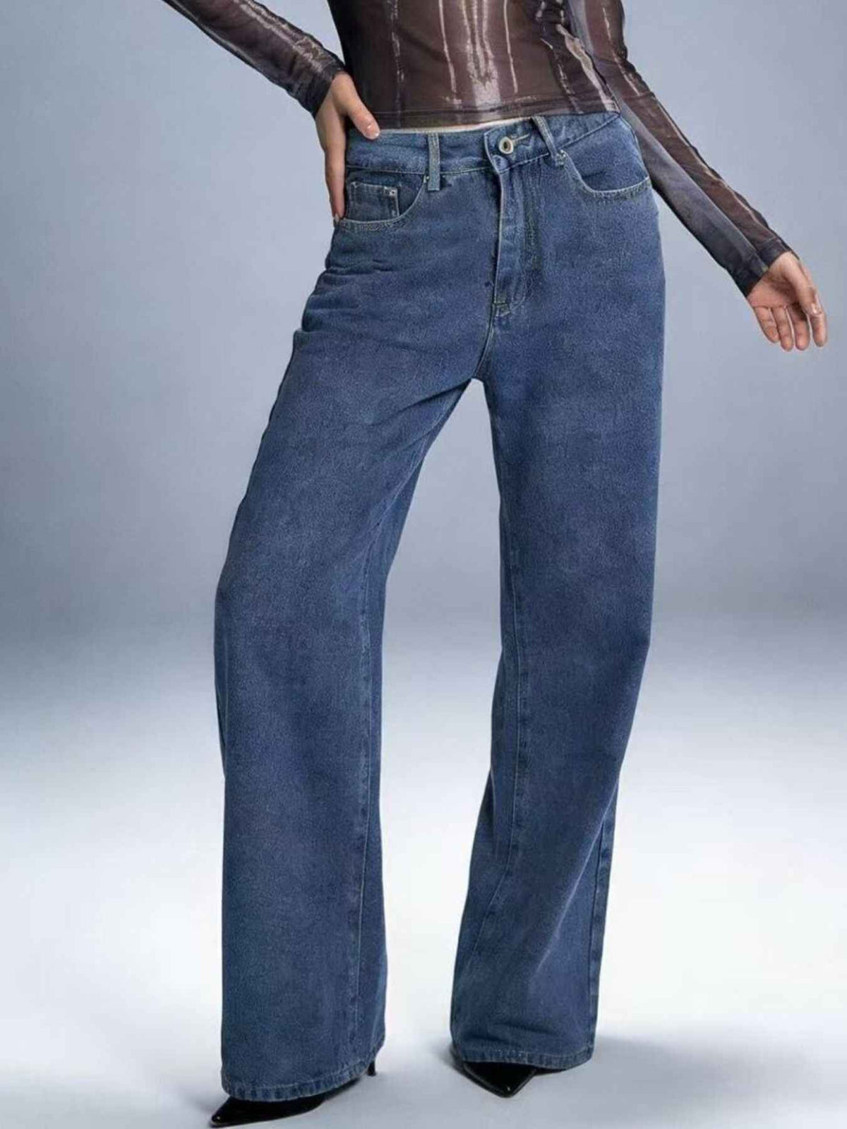 Bow Back Wide Leg Jeans - Effortless Style and Comfort — view 1