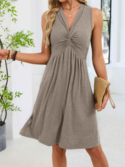 Sleeveless Twist Knot Front Casual Dress - Effortless Style & Comfort — view 15
