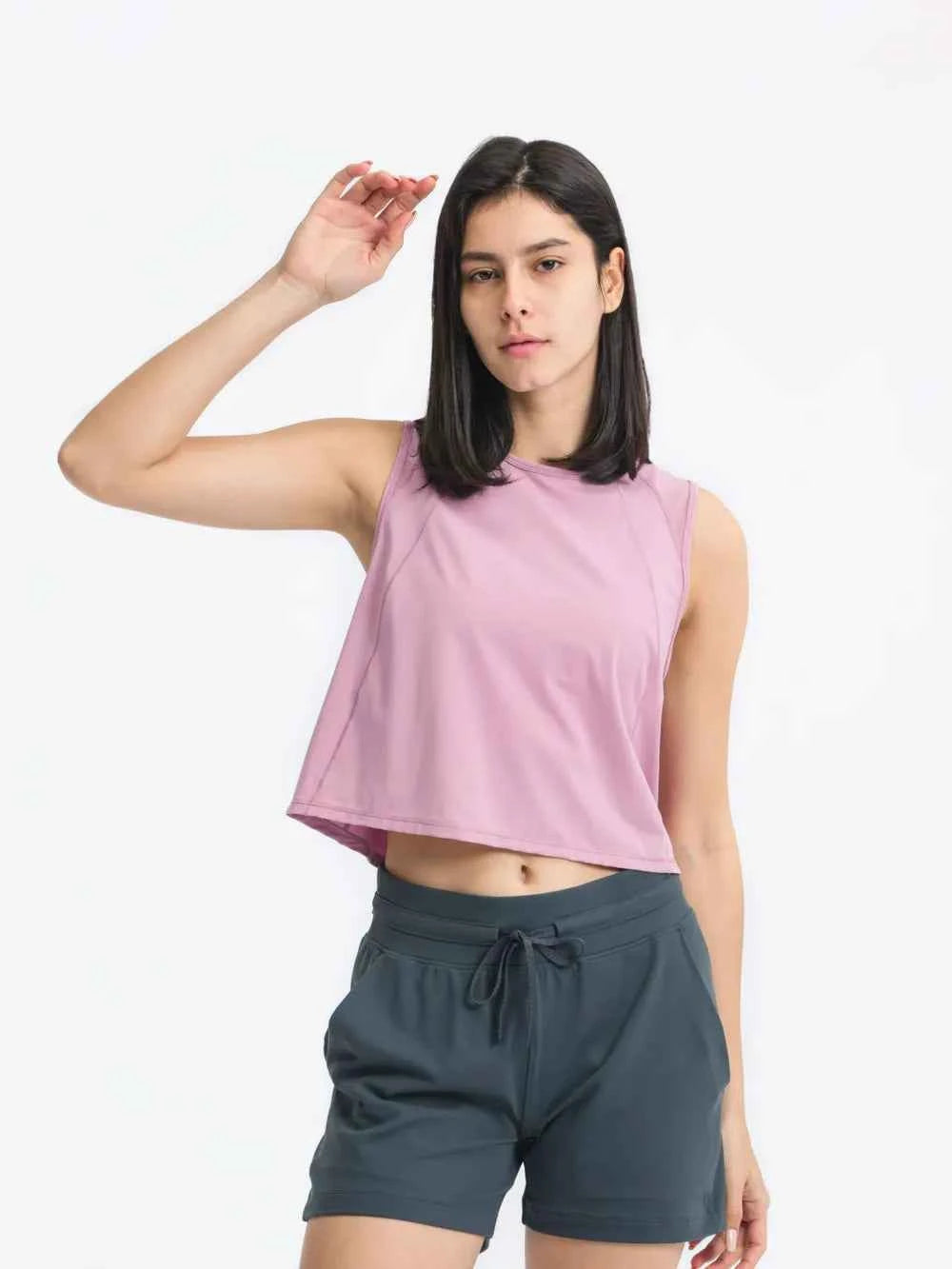 Round Neck Cropped Active Tank for Ultimate Comfort