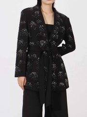 Rhinestone Button Down Long Sleeve Blazer — view 3