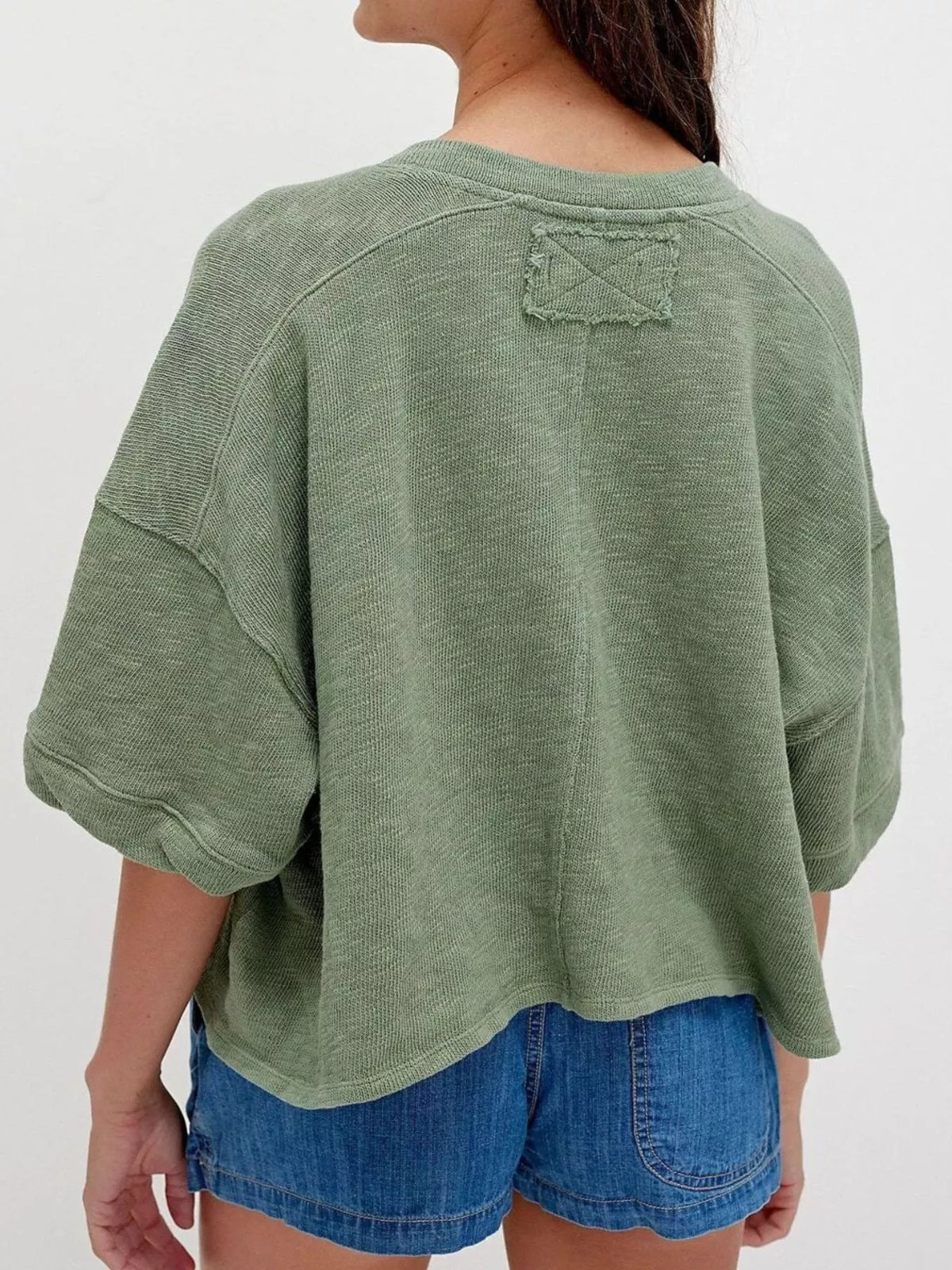 Button-Front Half Sleeve Cardigan — view 17