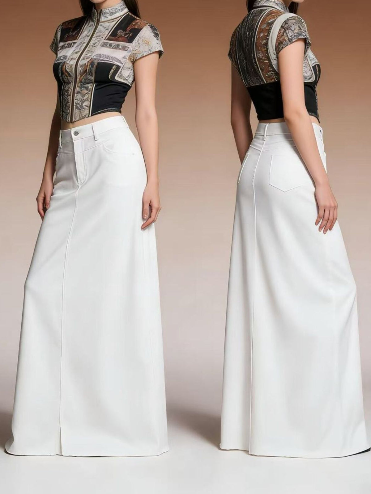 Raw Hem Maxi Denim Skirt - Effortless Style & Comfort — view 10