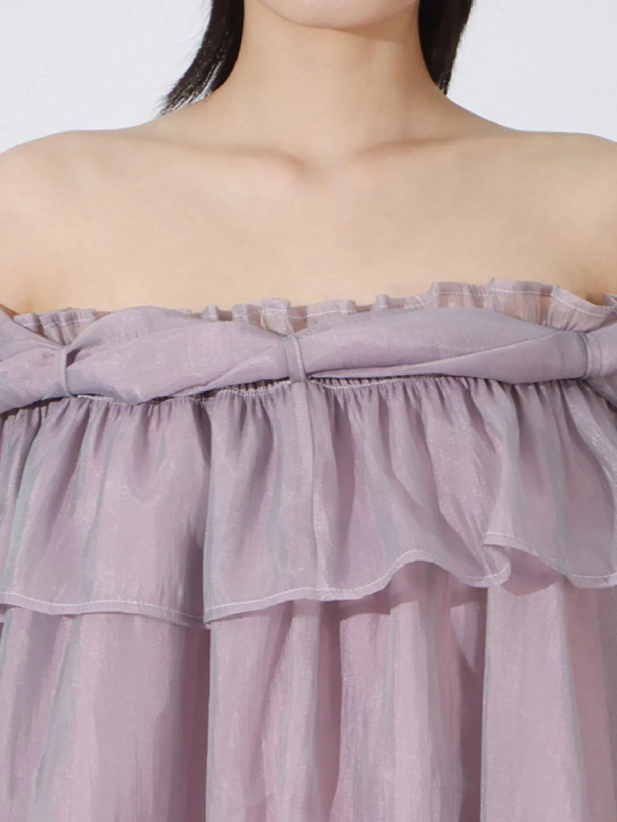 Ruffled Off-Shoulder Flounce Sleeve Dress — view 6